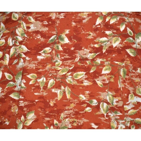 NWT Lemon Grass Ladies M Burnt Orange Lightweight Jacket Button Up Leaf Pattern - Picture 7 of 10